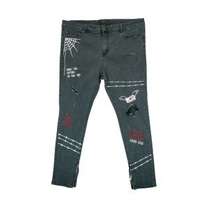 THRT Denim Jeans‎ Mens 42 Denim Pants Skinny Fit Stretch Black 40x31
